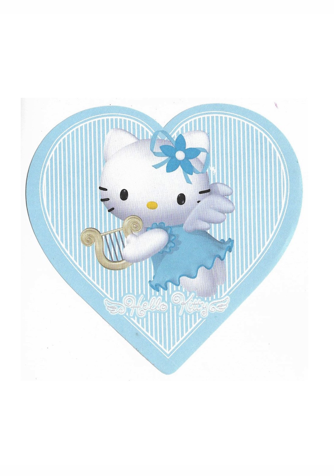 Hello Kitty Poster Blue Heart Poster Wall Art Sticky Poster